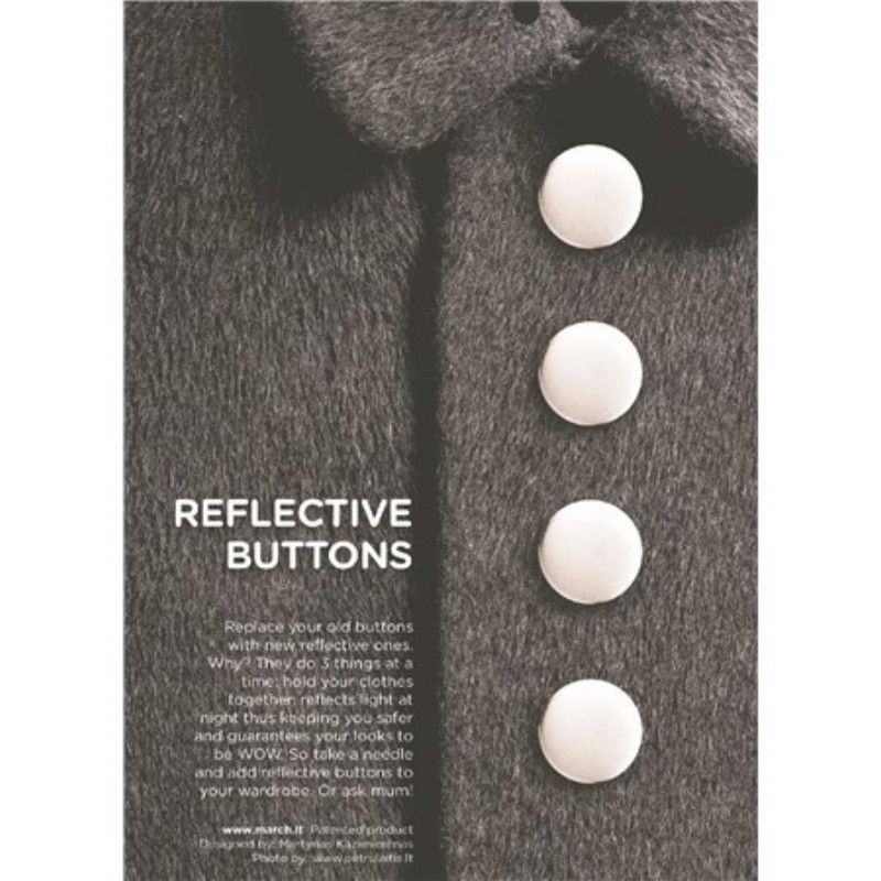 Hvite refleksknapper 22 mm