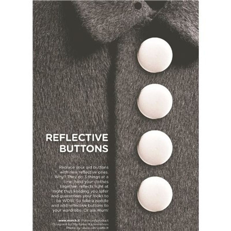 Hvite refleksknapper 28 mm