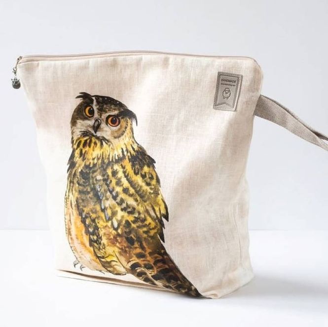 Hovedbilde Stor prosjektpose med glidelås - ugle